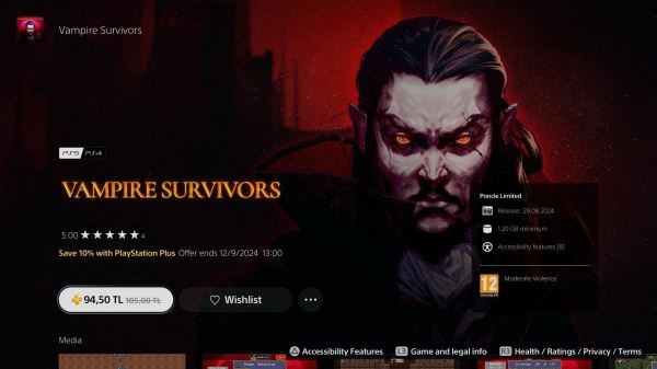 Наконец-то PS4 и PS5: «Роглайт»-экшен Vampire Survivors вышел на консолях Sony